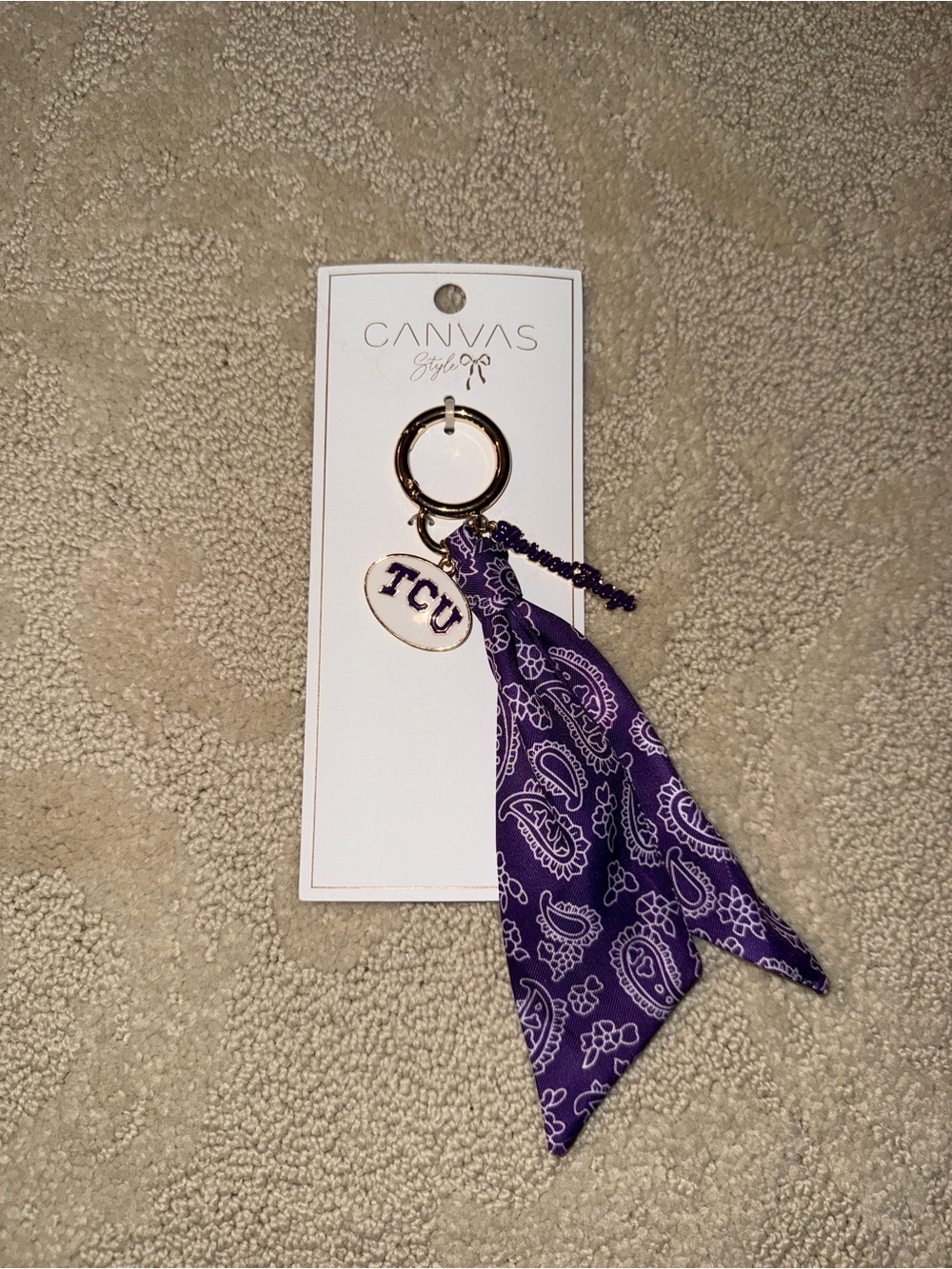 TCU Bandana Keychain/Bag Charm